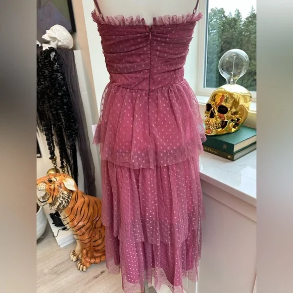 Lulu's Strapless Layered Dress in Mauve - Picture 3 of 4